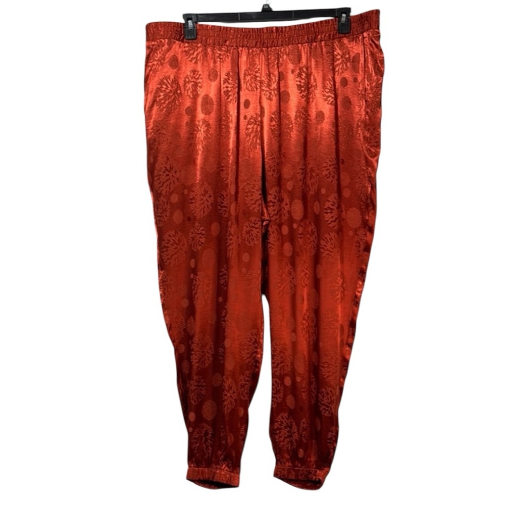 Eloquii Pants Orange Oriental Print‎ Boho Jogger Style Pant in Size 24  NWT